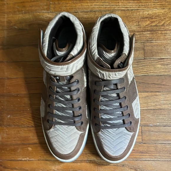 Lanvin mocha brown high-top sneakers, size 10 - Picture 7 of 12
